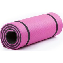 Misda Store Çift Taraflı Yoga Minderi ve Spor Matı 16 mm Pembe-Siyah Pembe
