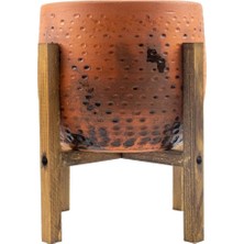 Misda Store Tasarımı Ev Dekorasyon Aksesuar Siyah Nokta Desenli Toprak Saksı Saksılık Salon Çiçeklik 4 Ayaklı - 19 cm