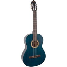 Misda Store VC204TBU Klasik Gitar, Scale 4/4,şeffaf Mavi Mat, Kapak