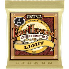 Misda Store Ball Earthwood Light 80/20 Bronze Acoustic Guitar Strings 3-Pack - 11-52 Gauge