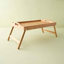 Misda Store Home Katlanır Ayaklı Bambu Yatak Tepsisi – Ahşap Laptop Standı, Kitap Okuma ve Çalışma Rahlesi, Kahvaltı ve Servis Sunum Tepsisi, Katlanabilir Piknik Tepsisi