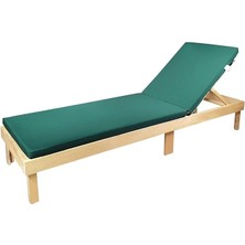 Misda Store Taşınır Katlanır Şezlong Minderi Kamp Minderi Su Itici Kumaş Fermuarlı 5 Cm(Yeşil)