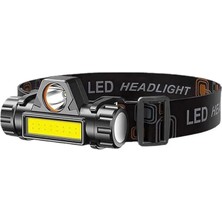 Misda Store Kafa Lambası 300 Lümen USB Şarj Edilebilir LED Kafa Lambası, Ayarlanabilir Alın Lambası,mıknatıslı ve Güçlü Dış Mekan Flaşı