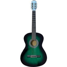 Misda Store Yeşil Renk Klasik Gitar - 4/4 Boy Öğrenci Gitarı Kılıf ve Pena Hediye !