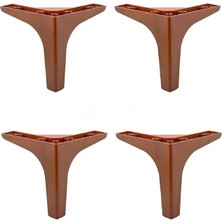 Misda Store 4 Adet Sedef Lüks Mobilya Kanepe Sehpa Tv Ünitesi Koltuk Ayağı 14 cm Ahşap Desenli Ayak