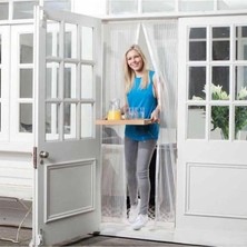 Misda Store Mıknatıslı Pencere Kapı Sinekliği Sineklik Tülü Perde (105CM x 205CM)