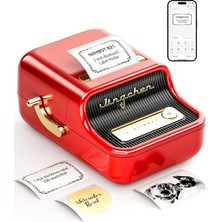 Misda Store B21 Etiket Makinesi Mürekkepsiz Bluetooth Etiket Yazıcısı, Küçük Işletmeler Için 2 Inç Taşınabilir Termal Yazıcı, Adres, Logo, Giyim, Posta, Mumlar, Takı, Hediye Için Etiket Yazıcısı, Kırmızı