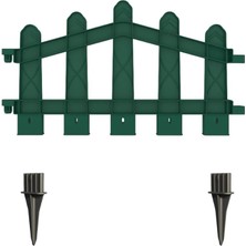 Misda Store Plastik Bahçe ve Peyzaj Çiti 8 Adet Çit (Y: 32 Cm/g: 4.4 M) Toprak Ayaklı (Yeşil)
