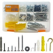 Misda Store Hobi-2 502 Parça 14 Çeşit, Pul, Çivi, Piton, Kroşe, Vida ve Dübel Seti, Takım Çantalı