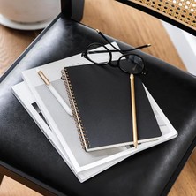 Misda Store Siyah Kraft Karton Kapak 70 Yaprak 110 Gram Kareli Not Defteri