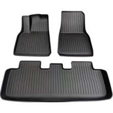 Misda Store Set) Tesla Model Y Için T Parts Model Y 3D Havuzlu Paspas Seti, Tesla Model Y (2020-2024) Araç Içi 3'lü Set Paspas Takımı, Kaydırmaz Kırılmaz Tpe Malzeme
