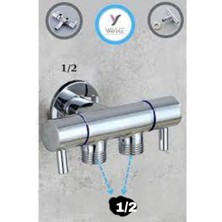 Misda Store Çıkışlı Musluk 1/2-1/2 Çıkışlı Aç Kapa (Duş Spirali Hortumu Uyumlu)