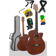 Misda Store PHX-187 Masif Ağaç Akustik Gitar 4/4 Yetişkin Boy (Gigbag Çanta Tuner Askı Capo)