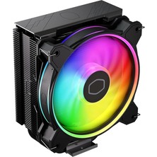 Misda Store Master Hyper 212 Halo Cpu Lavabo - Siyah Alüminyum Kaplama, Kanatlı 4 Isı Sürekli Doğrudan Temas Borusu, MF120 Halo2 Argb Fan, Argb Algılama, LGA1700 ve Am5 Desteği - Siyah