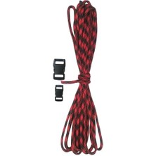 Misda Store 550 4mm 7 Çekirdek Outdoor Bileklik Çadır Kamp Ipi 5 Metre Kırmızı-Siyah Kamuflaj