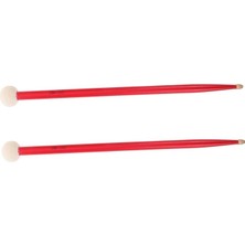 Misda Store Çift Çok Yönlü Akçaağaç Ahşap Davul Tokmakları Trampet Bas Davullar Için Çizilmeye Dayanıklı Keçe Kırmızı