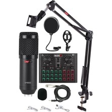 Misda Store BM800 Live Set Efektli Ses Kartı Mikrofon Stand Kayıt Canlı Yayın Seti (Pc ve Telefon)