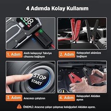 Misda Store M01 18200MAH 2000A Akü Takviye Cihazı Taşınabilir Jump Starter (Powerbank+Led Lamba+Lcd Ekran)