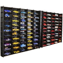 Leaf Shop Ölçek Oyuncak Hobi Koleksiyon 100 Araçlık Set Model Oyuncak Araba Rafı-Siyah