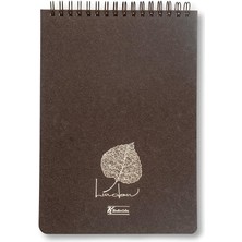 Misda Store Color A5 Çizgili Linden Bloknot - Kahverengi