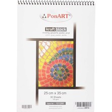Leaf Shop Kraft Blok Defter, 25X35CM, 30 Yaprak, Pastel , Guaj ve Akrilik Için