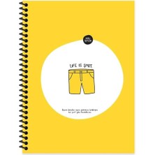 Misda Store Color Hisli Şeyler 18,5X25 Spiralli Çizgili Defter Life Is Şort