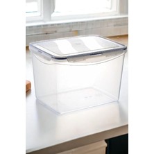 Leaf Shop Geniş Saklama Kabı 10 Litre Contalı Hava Sızdırmaz Saklama Kabı Şeffaf 20 cm Şeffaf