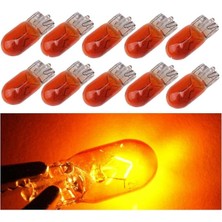 Leaf Shop Adet 12V T10 W5W Dipsiz Turuncu Renk Ön Park Plaka Tavan Iç Aydınlatma Ampul