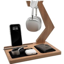 Misda Store Kulaklık Tutucu Organizer, Oyuncu Kulaklık Standı, Ahşap Kulaklık Askısı