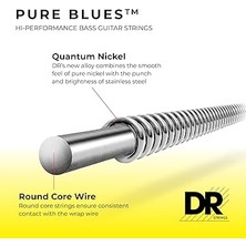 Misda Store Strings PB545 45-125 Orta Boy Set El Yapımı Saf Mavi Kaplamalı 5 Telli Bas Telleri Pb5-45