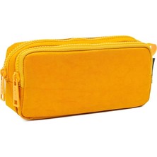 Misda Store 105 Yıkanabilir Çift Bölmeli Kalemlik Kalem Kutusu (Hardal)