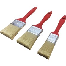 Leaf Shop 3'lü Boya Badana Kestirme Fırçası – 2,5/4,5/6,5 cm – Ergonomik Saplı – Duvar Kenar Köşe Kapı Korkuluk Resim Aktivite