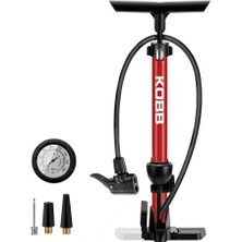 Leaf Shop KB3848 87 Psı Analog Basınç Göstergeli Taşınabilir El Pompası, Kırmızı/siyah