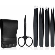 Misda Store 5 Adet Profesyonel Paslanmaz Çelik Deri Çantalı Cımbız Seti