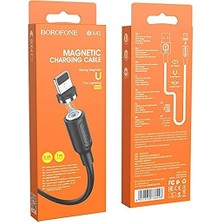 Misda Store Manyetik Uçlu USB To Lightning Kablo iPhone 11 12 13 14 Serisi Uyumlu 1 Metre Şarj Kablo Mıknatıs Uçlu Siyah Renk BX41 Lightning (Lightning)