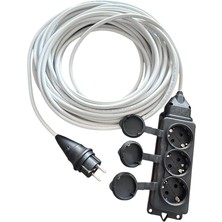 Misda Store Grup PRIZ%100 Bakır Kablo 3x1.5mm Uzatma Kablosu (Beyaz, 10 Metre)