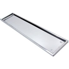 Misda Store Plakalik Krom Nikelajli Paslanmaz Metal Plaka Altligi 25X15 cm