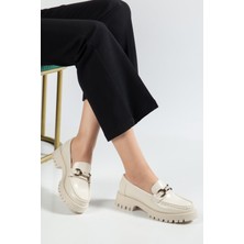 Suins Shoes Suins Premium Renata Model Toka Detaylı Kadın Siyah Ten Loafer Ayakkabı