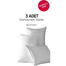 İz Home 3 Adet Nonwonen Yastık Ecotouch | %100 Silikon Dolgulu | Ultra Yumuşak | 50X70 cm | Vakum / Rollpack
