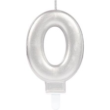 Najmaddin 0 Rakam Mum Gümüş Renk