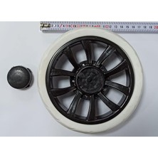 Misda Store - 2 Adet - Pazar Arabası Tekerleği Telli Yuva 17 cm Siyah Pazar Teker