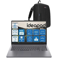 Misda Store Ideapad Slim 3 16IRH10 Intel Core I7 13620H 16GB 1tb SSD Windows 11 Home 16" Wuxga (1920X1200) IPS 300NITS Taşınabilir Bilgisayar 83K2001VTRH02 + Zetta Çanta