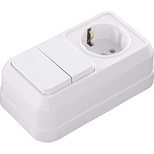 Misda Store Üstü Ikili Komütatör Topraklı Priz Beyaz