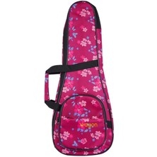 Misda Store 04 Serisi Soprano Ukulele Çantası - Hibiskus Pembe