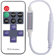 Misda Store Amper Kumandalı Şerit LED Dimmer Kontrol Cihazı Kumanda - Parlaklık Seviyesi Ayarı Yapılabilir, Çakar Modlu