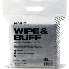 Misda Store Wipe&buff Mikrofiber Seramik Kaplama Uygulama Bezi 10'lu Paket, Tüy Bırakmaz Detailing Bez, Çift Taraflı Araç Içi Dışı Bakım,temizleme,açık Gri