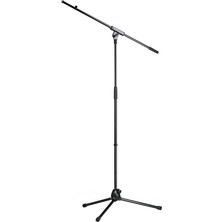 Misda Store 21070 Mikrofon Tripodu Siyah Çelik, Solostatif, Döner Kol, Kalay Döküm Soket - 90-160 cm - 3/8" Dişli Bağlantı