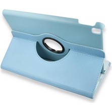 Misda Store iPad 7.nesil 8. Nesil 9.nesil 10,2 Inch ile Uyumlu Kılıf 360° Dönebilen Standlı Lastikli 10,2 Inch Tablet Deri Kılıf Turkuaz