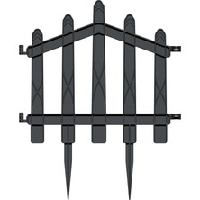 Misda Store Plastik Bahçe Çiti ve Peyzaj Çiti 1 Adet Çit (Y: 25 Cm/g: 25 Cm) Toprak Ayaklı (Antrasit Gri)