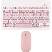 Misda Store M11/M10 PLUS/M7/M8/M9/P11 Plus PRO/P12 ile Uyumlu Bluetooth Klavye Mouse Seti Pembe
